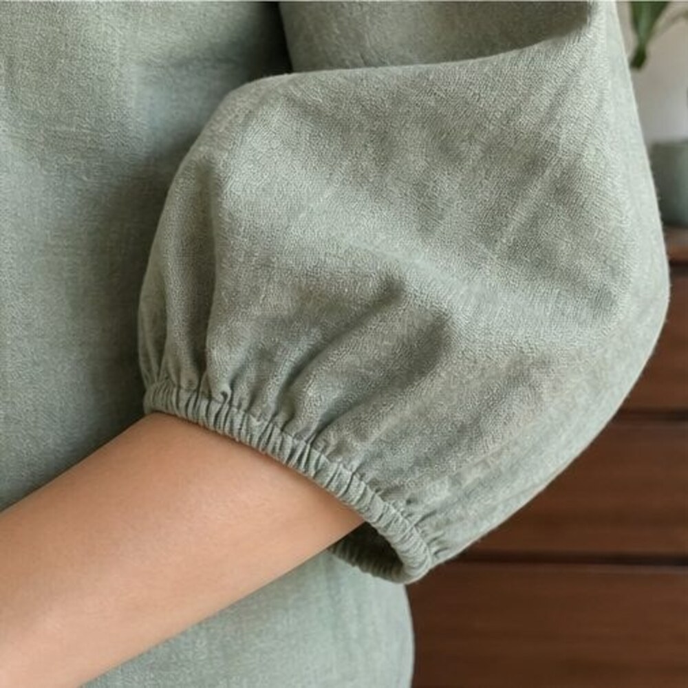 Sage Button Blouse - Picture 5 of 6